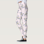 Delicate witte blos bloemblaadjes patroon leggings (Links)