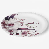 Delicate witte en magenta orchideeën papieren bordje (Gekanteld)