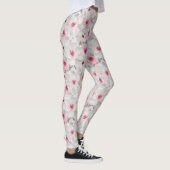 Delicate witte en roze bloem leggings (Rechts)