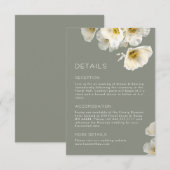Delicate Witte Gele Bloemen Bruiloft Informatiekaartje (Voorkant / Achterkant)