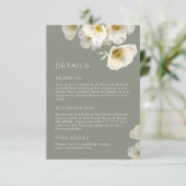 Delicate Witte Gele Bloemen Bruiloft Informatiekaartje (Staand voorkant)