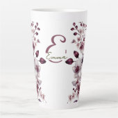 Delicate witte orchidee bloemen monogram latte mok (Voorkant)