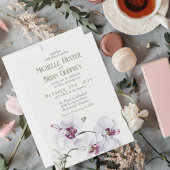 Delicate witte orchideeën bruiloft kaart