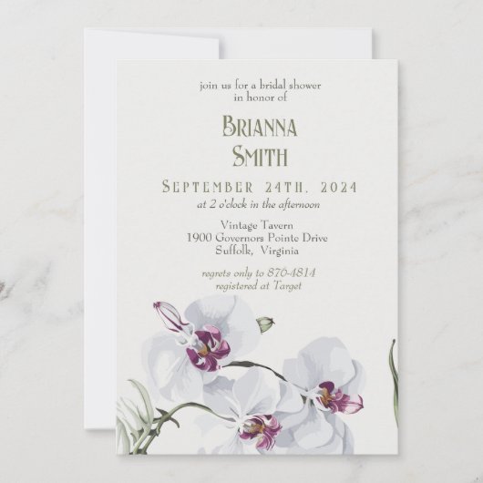 Delicate witte orchideeën schilderen Vrijgezellenf Kaart (Voorkant)