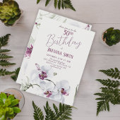 Delicate witte orchideeën schilderij 30e verjaarda kaart