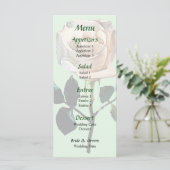 Delicate Witte Roos Orchidee Huwelijksmenu Menu (Staand voorkant)