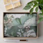 Delicate witte rozen en groene bladeren tissuepapier (Geschenk)