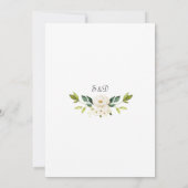 Delicate Witte Rozen Hydrangea Gouden Bruiloft Kaart (Achterkant)