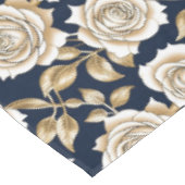 Delicate witte rozen met gouden accenten tafelkleed (Gekanteld)