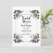 Delicate witte rozen Shabby chique douche Kaart (Staand voorkant)