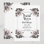 Delicate witte rozen Shabby chique douche Kaart (Voorkant / Achterkant)