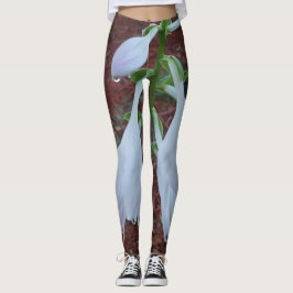 Delicate witte Sun Hosta bloemen Leggings