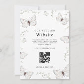 Delicate witte vlinder tuin bruiloft alles in één kaart (Achterkant)