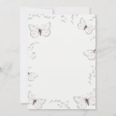 Delicate Witte Vlinder Tuin Meisje Baby shower Kaart (Achterkant)