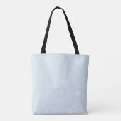 Delicate Witte Wilde Bloem Botanisch op Zachte Bla Tote Bag (Achterkant)