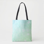 Delicate Witte Wilde Bloem Mintgroene Gradiënt Tote Bag (Voorkant)