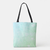 Delicate Witte Wilde Bloem Mintgroene Gradiënt Tote Bag (Achterkant)