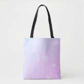 Delicate Witte Wilde Bloem Pastel Lavendel Gradiën Tote Bag (Voorkant)