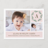 Delicate Wreath Birth Announcement Briefkaart (Voorkant)