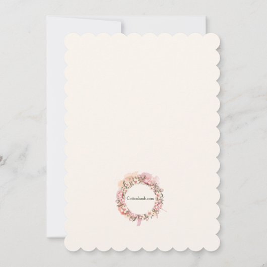 Delicate Wreath Photo Invitation Kaart (Achterkant)