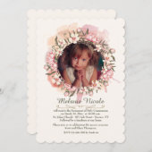 Delicate Wreath Photo Invitation Kaart (Voorkant / Achterkant)