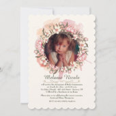 Delicate Wreath Photo Invitation Kaart (Voorkant)