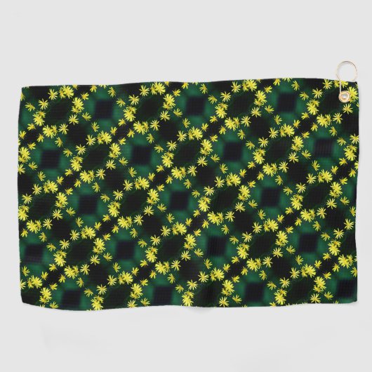 Delicate Yellow Daisy Wildflower Abstract patroon Golfhanddoek (Horizontaal)