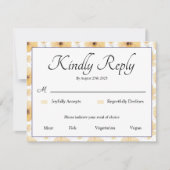 Delicate Yellow Floral RSVP Card (Voorkant)