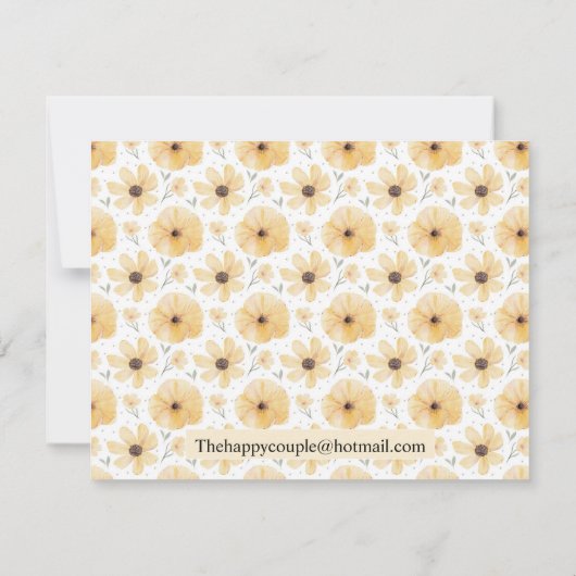 Delicate Yellow Floral RSVP Card (Achterkant)