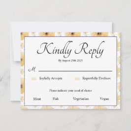 Delicate Yellow Floral RSVP Card