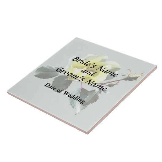 Delicate Yellow Rose Tegeltje (Zijkant)