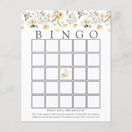 Delicate Yellow Wilde Baby Bingo Game Kaart