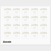 Delicate Yellow Wilde Baby shower Bookplaat Vierkante Sticker (Vel)