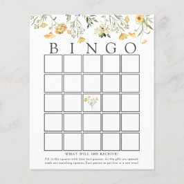 Delicate Yellow Wildflower Bingo Game Kaart