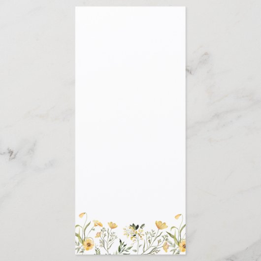 Delicate Yellow Wildflower Menu (Achterkant)