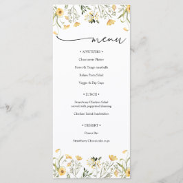 Delicate Yellow Wildflower Menu