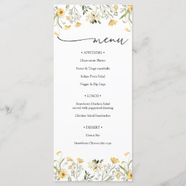 Delicate Yellow Wildflower Menu