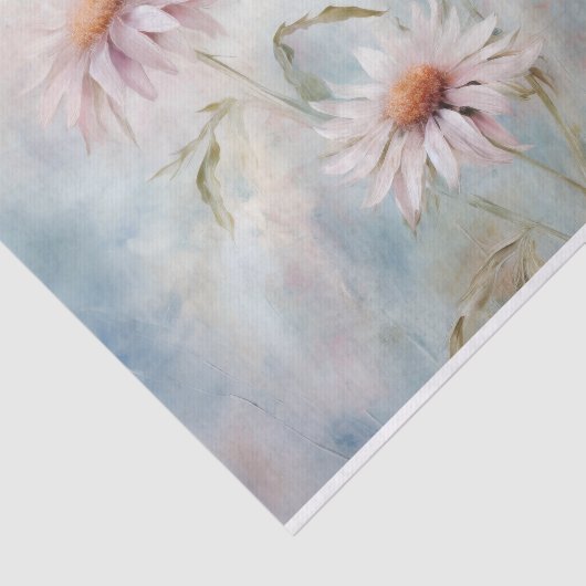 Delicate, zachte elegante madeliefjes decoupage bl tissuepapier (Detail)