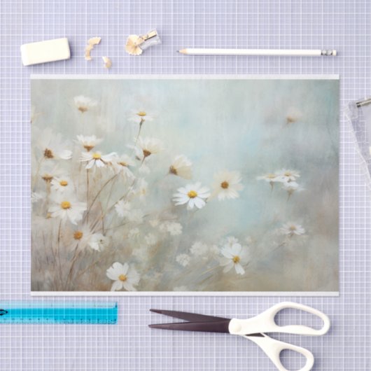 Delicate, zachte elegante madeliefjes decoupage tissuepapier (Craft)