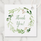 Delicate zachte groene blad krans eerste communie bedankjes labels (Achterkant)