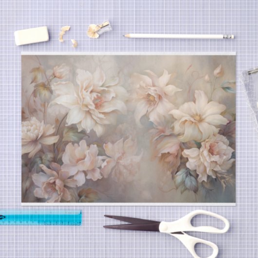 Delicate, zachte mooie elegante bloemen decoupage tissuepapier (Craft)