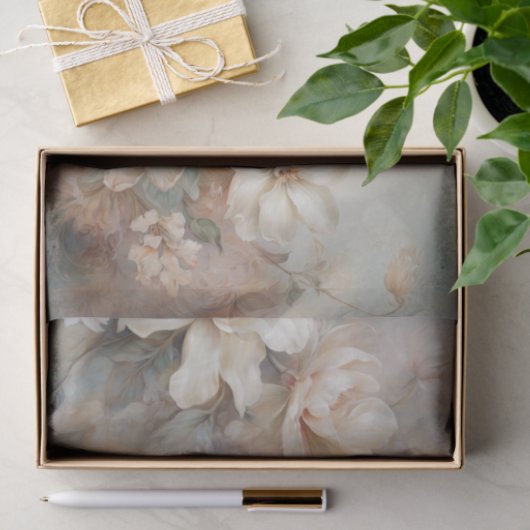 Delicate, zachte mooie elegante bloemen decoupage tissuepapier (Geschenk)