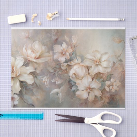 Delicate, zachte mooie elegante bloemen decoupage tissuepapier (Craft)
