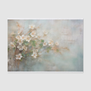 Delicate, Zachte Mooie Elegante Bloemendecoupage Tissuepapier