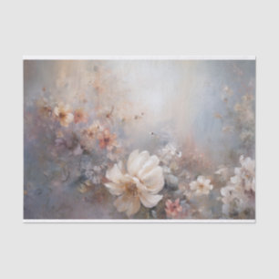 Delicate, Zachte Mooie Elegante Bloemendecoupage Tissuepapier