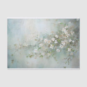 Delicate, Zachte Mooie Elegante Bloemendecoupage Tissuepapier