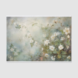 Delicate, Zachte Mooie Elegante Bloemendecoupage Tissuepapier