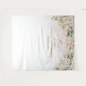 Delicate zachte pastel roze rozen bruiloft achterg wandkleed (Voorkant (horizontaal))