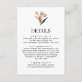 Delicate Zachte Tulpen Waterverf Bruiloft Details Informatiekaartje (Voorkant)