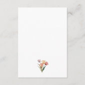 Delicate Zachte Tulpen Waterverf Bruiloft Details Informatiekaartje (Achterkant)